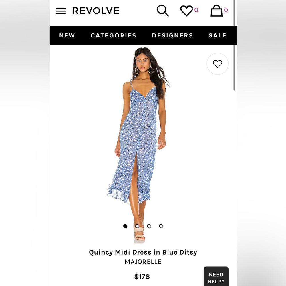 Revolve - MAJORELLE QUINCY MIDI DRESS IN BLUE DITSY